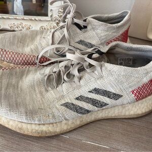 Adidas Beige and Red Sneakers
